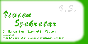 vivien szekretar business card